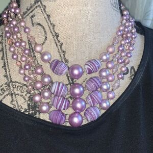 4 strand Purple Bead necklace